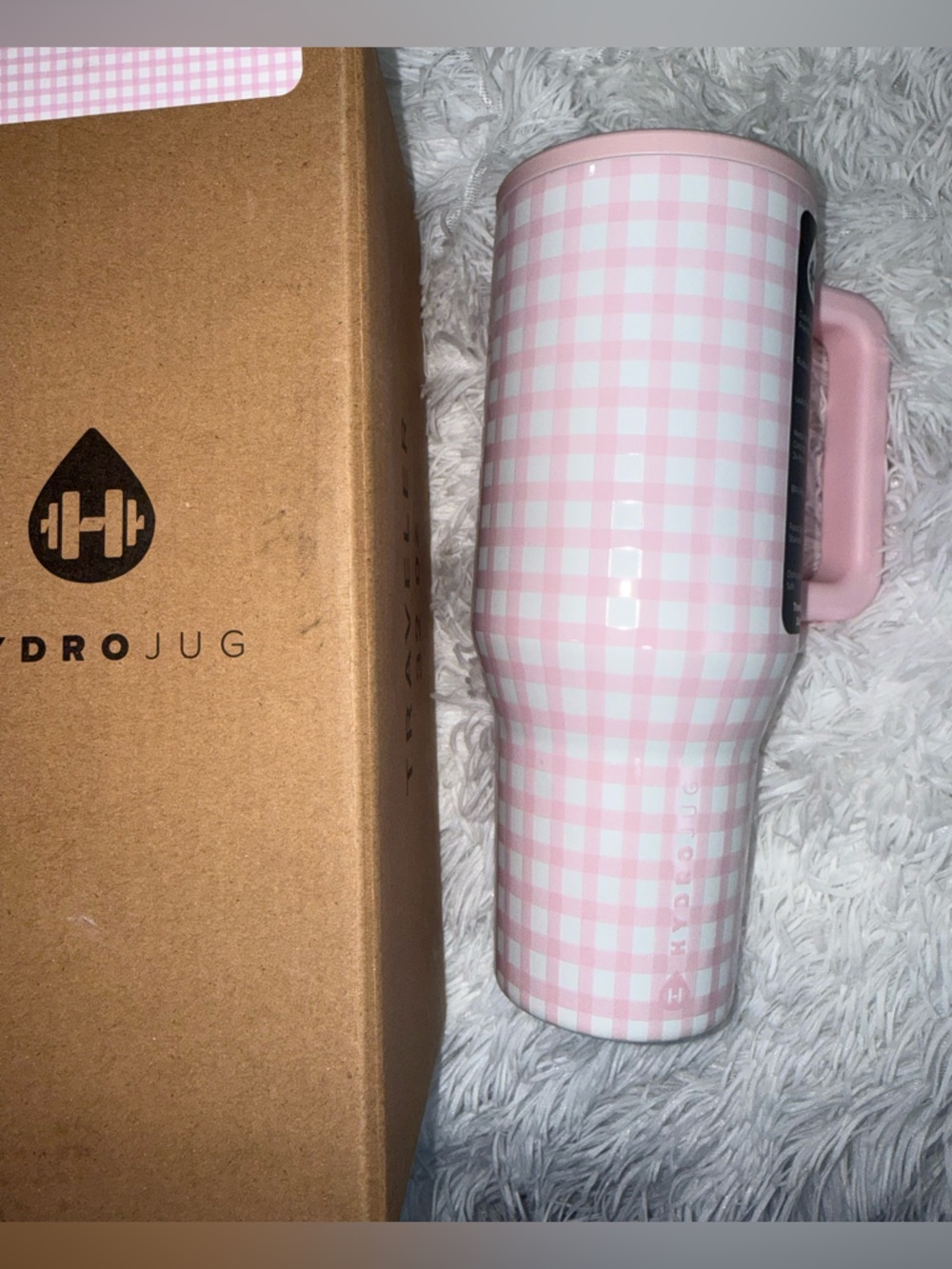Hydrojug 32 oz  Pink Gingham traveler